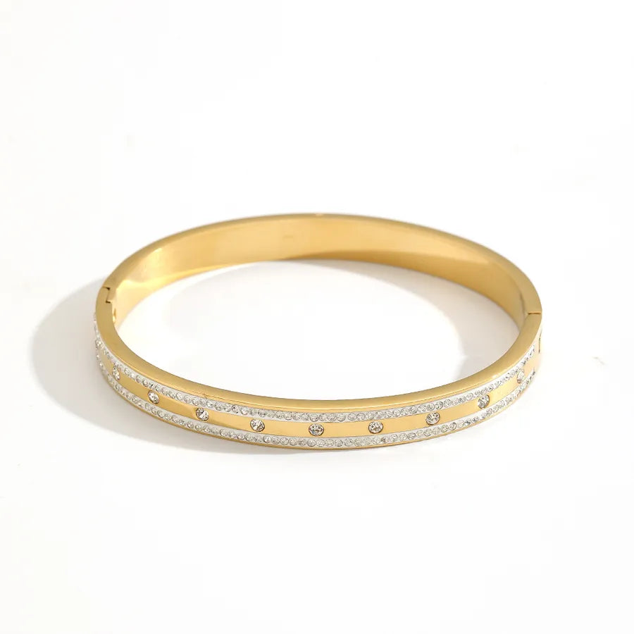 18K Gold PVD Geometric Stainless Steel Bangle