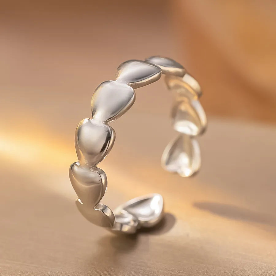 Personalized Titanium Steel Textured Couple Ring K212 Steel Color Ring Open