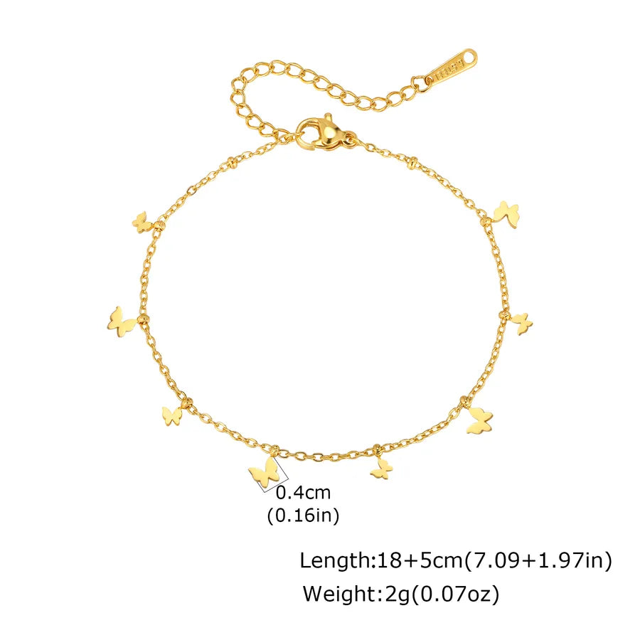 18K Gold Butterfly Chain Bracelet for Women Gold BR-2736G
