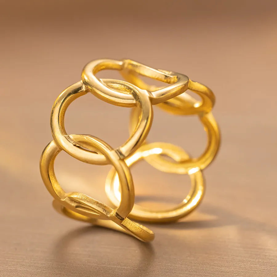 Adjustable Silver Maple Leaf Titanium Ring K141 Gold Ring Adjustable