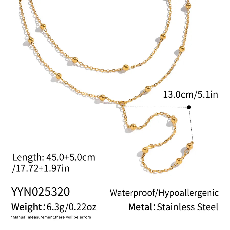 Double Layer Gold Y Necklace – Waterproof & Elegant