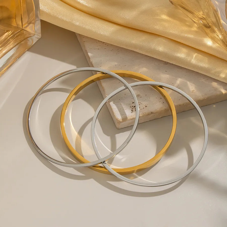 Geometric Layered 18K Gold Bracelet