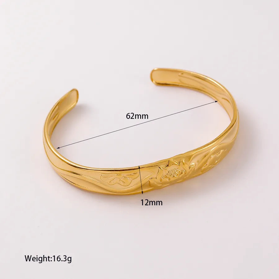 18K Gold Geometric Open Hand Bracelet YM002