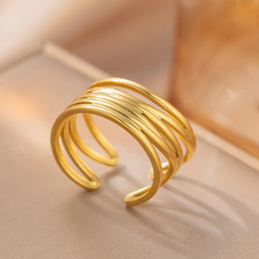 Adjustable Titanium Steel Fashion Ring K85 Gold Ring Adjustable