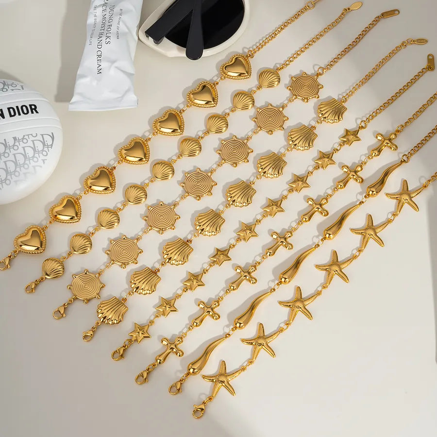 Gold Plated Sunflower Stainless Steel Bracelet