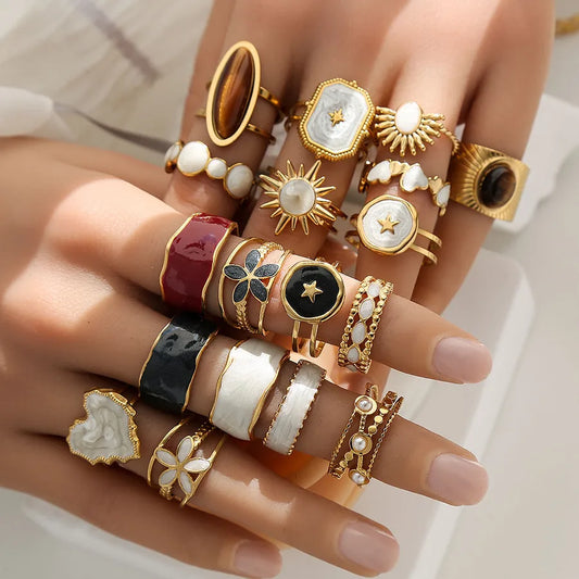 French Vintage Open Ring in Gold Stainless Steel