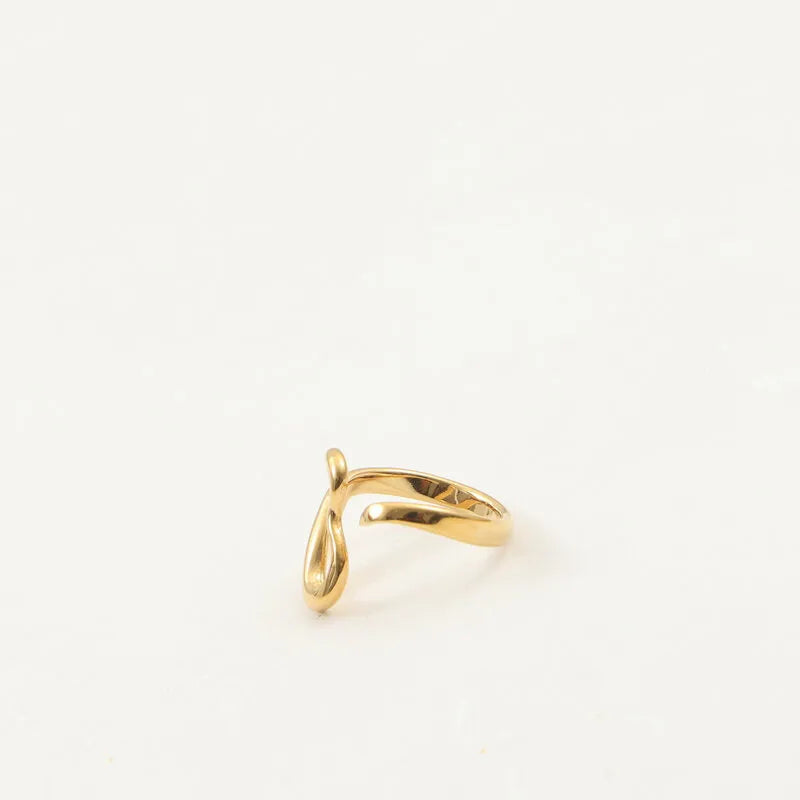 18K Gold Plated Hollow Heart Stainless Steel Ring