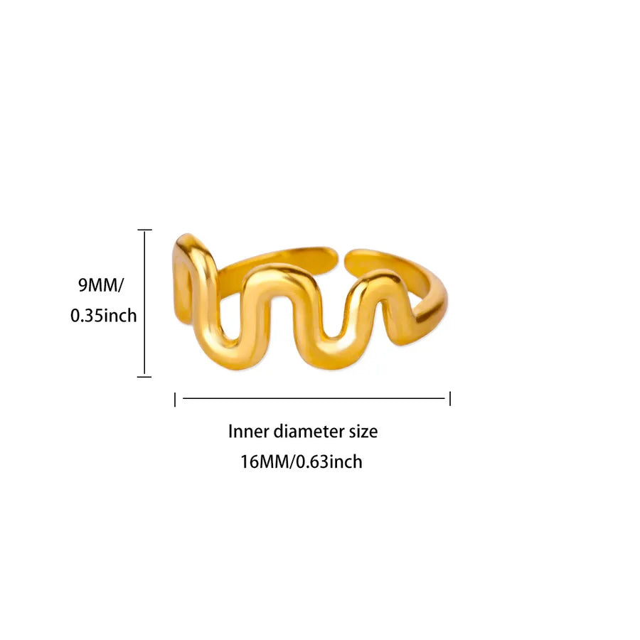 18K Gold Plated Geometric Open Ring 1