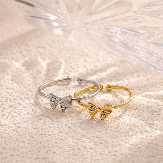 Elegant Butterfly Knot Adjustable Ring
