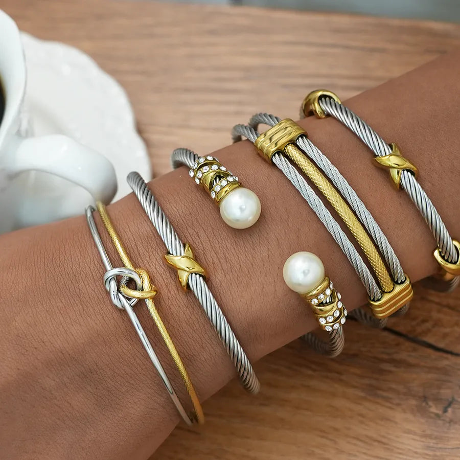 18K Gold Plated Stainless Steel Open Bangle