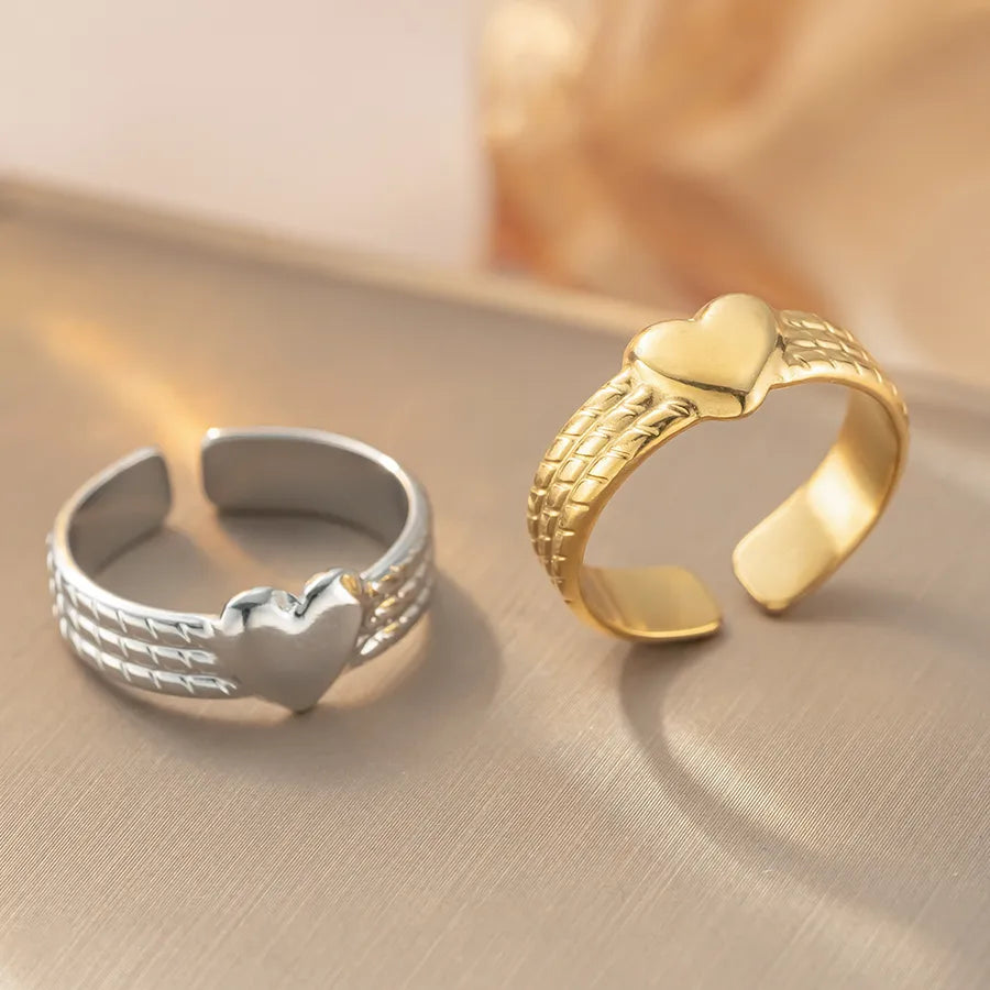 Geometric Titanium Steel Open Ring for Women