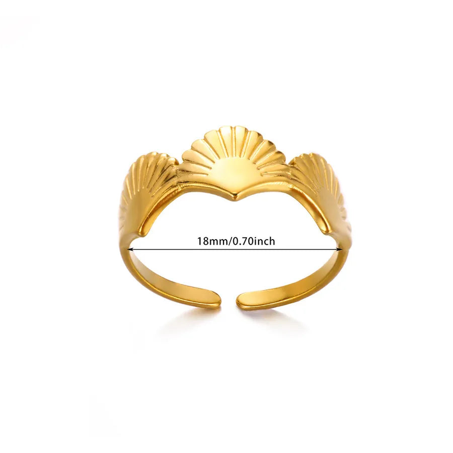 Heart & Star Open Ring – 18K Gold Stainless Steel Average Size 2