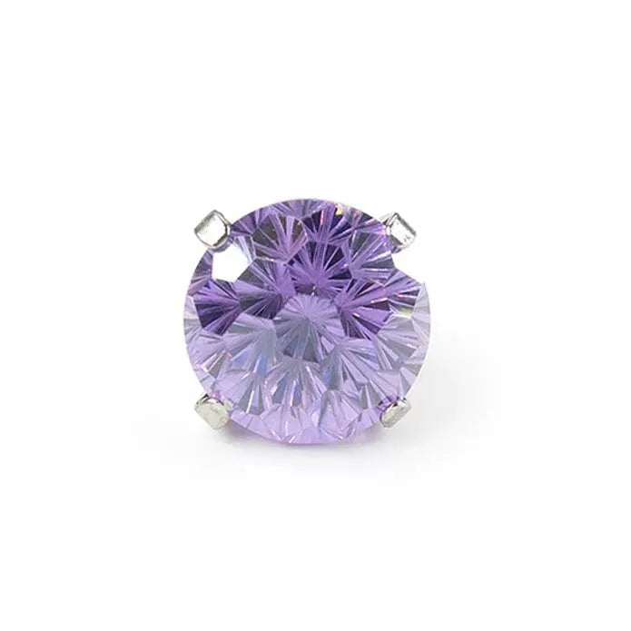 Titanium Geometric Lightning Ear Studs – 5 Pack Purple 6mm (single Head M0.9)