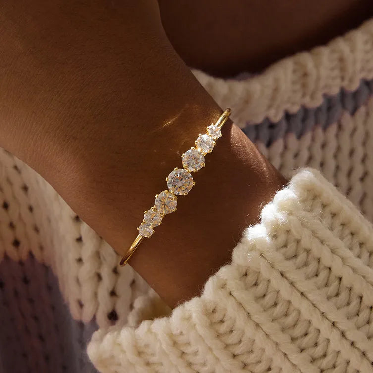 18K Gold Plated Stainless Steel Zirconia Bracelet