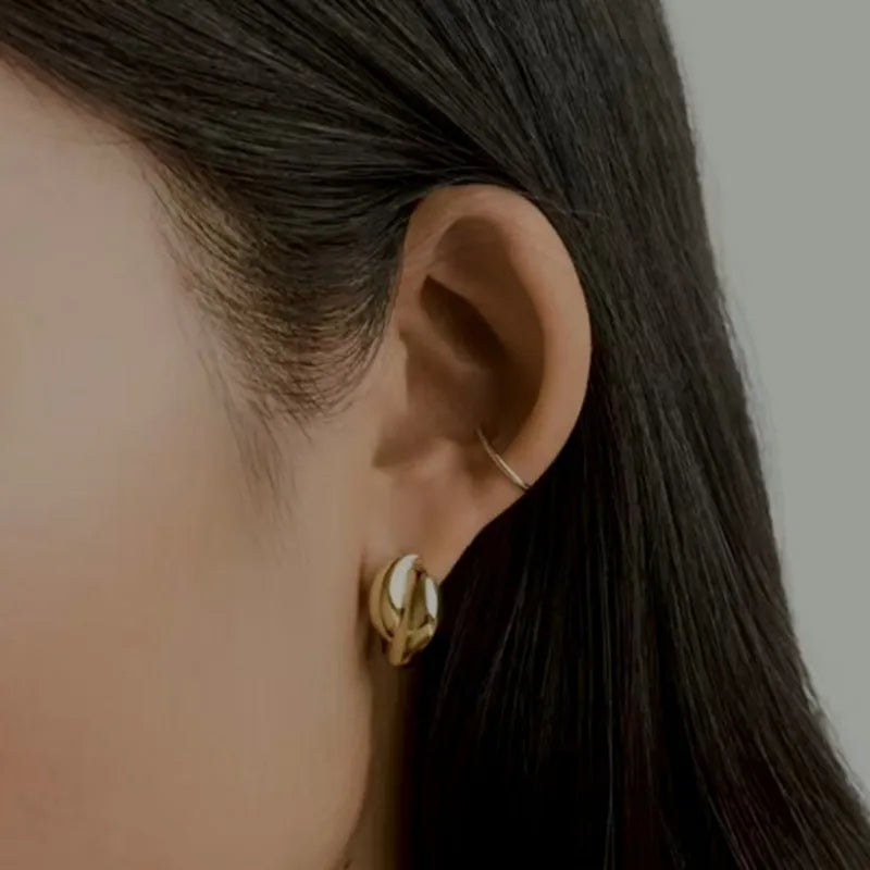 18K Gold Plated Small Cross Earrings