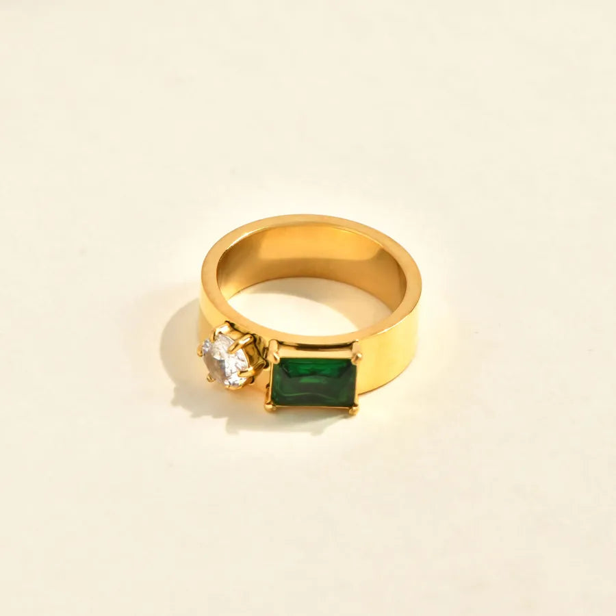 18K Gold Plated Spiral Zirconia Ring