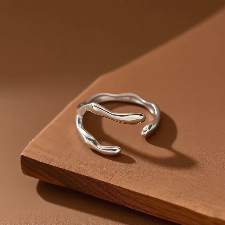 Stainless Steel Geometric Ring Set for Women Z0105-Geometry-Ring-Steel Color