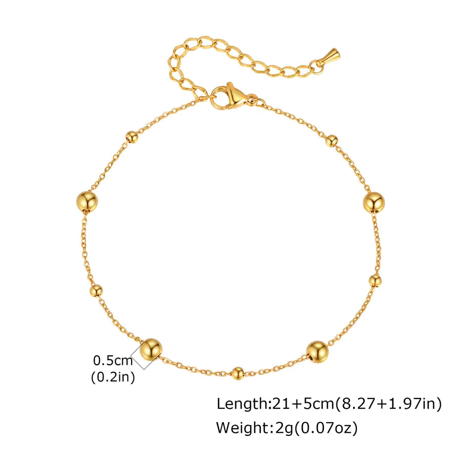 Gold Plated Stainless Steel Cross Anklet Gold JC-231G