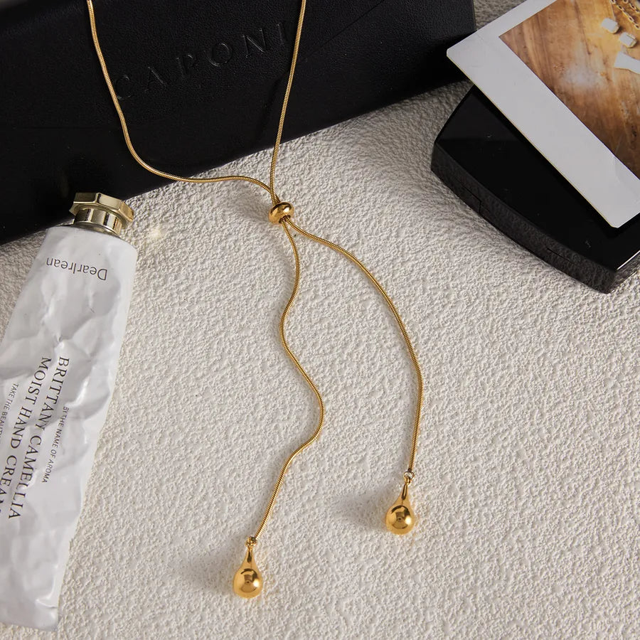 Gold Y-Chain Pendant Necklace – Minimalist Jewelry