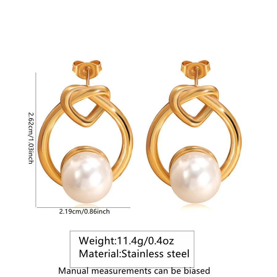 Gold Heart Beaded Earrings for Women