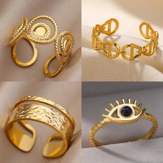 Gold Plated Geometric Open Ring