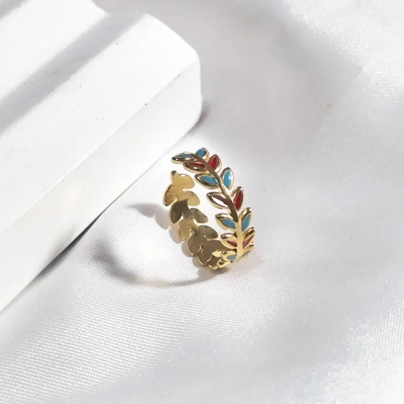 18K Gold Plated Open Wheat Ring