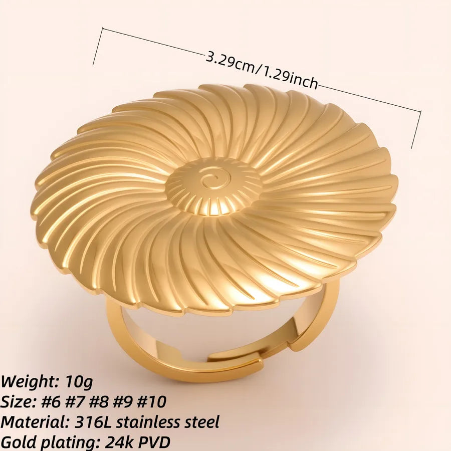 Gold Daisy Open Ring – Stainless Steel