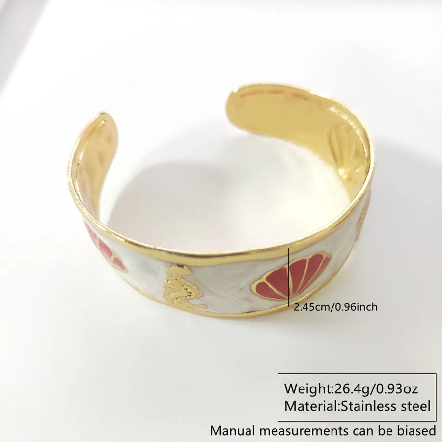 Gold-Plated Conch & Scallop Stainless Steel Bracelet