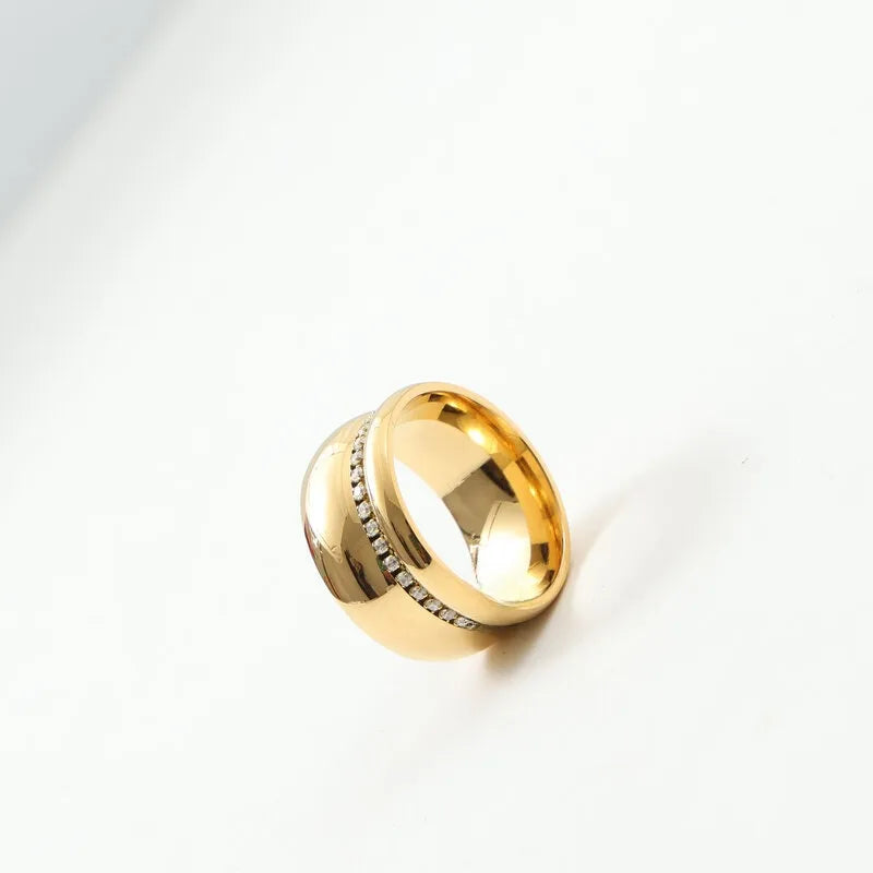 18K Gold Plated Geometric Titanium Ring