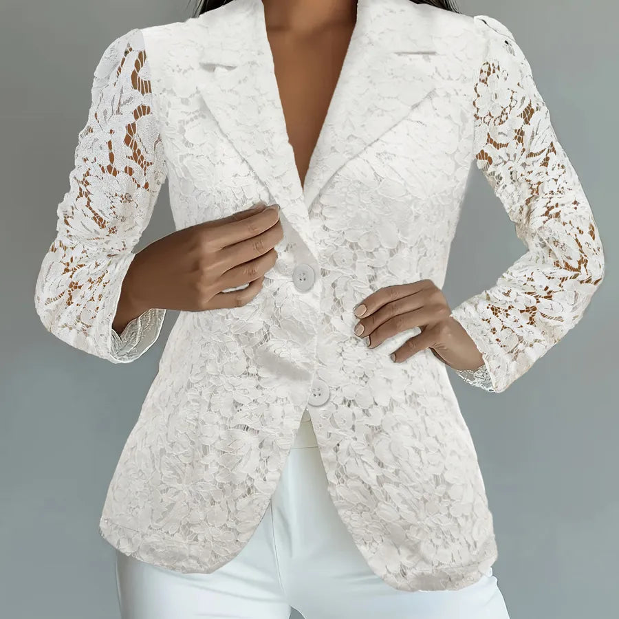 Elegant Floral Slim Fit Blazer for Women