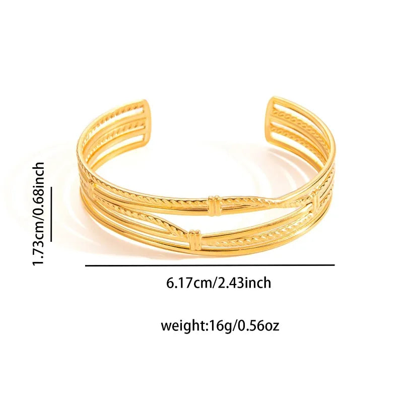 Adjustable Textured Titanium Steel Bangle B0197