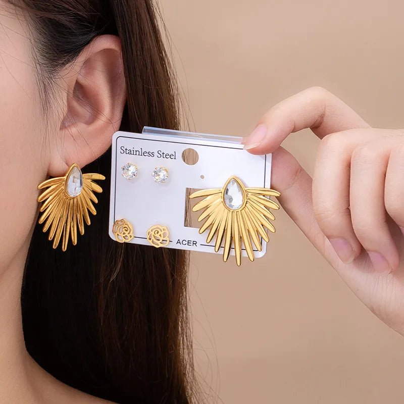 Gold Star & Butterfly Hoop Earrings