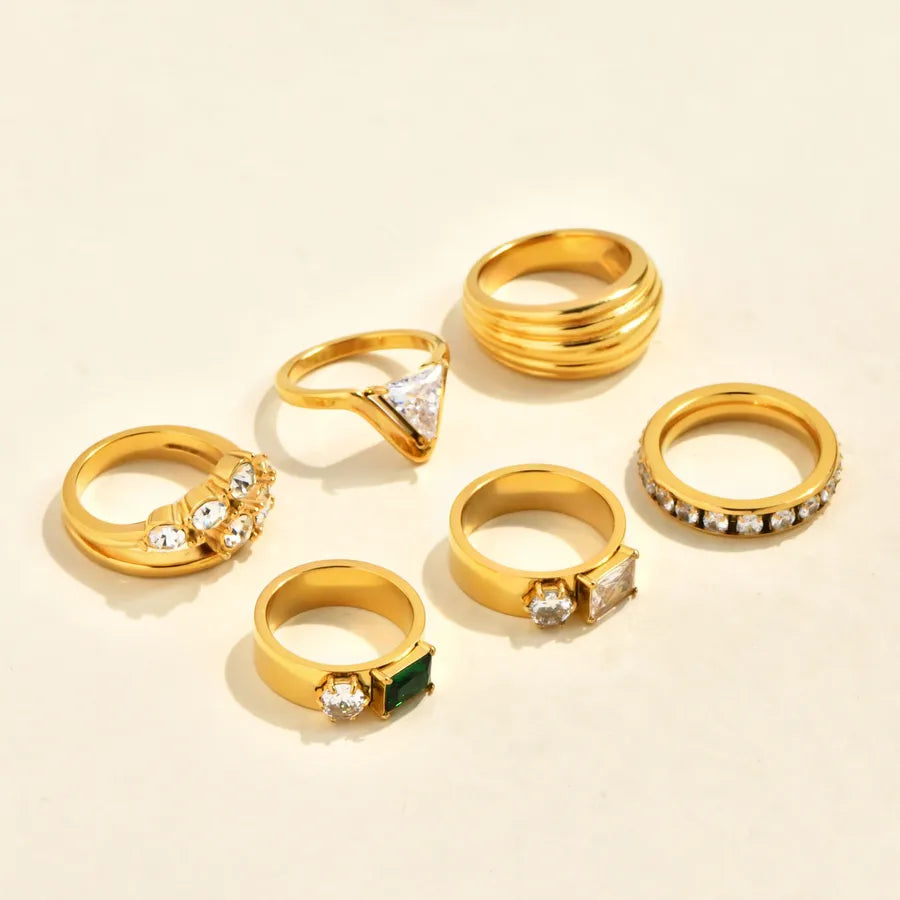 18K Gold Plated Spiral Zirconia Ring