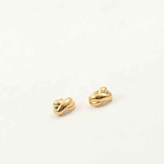 18K Gold Plated Small Cross Earrings