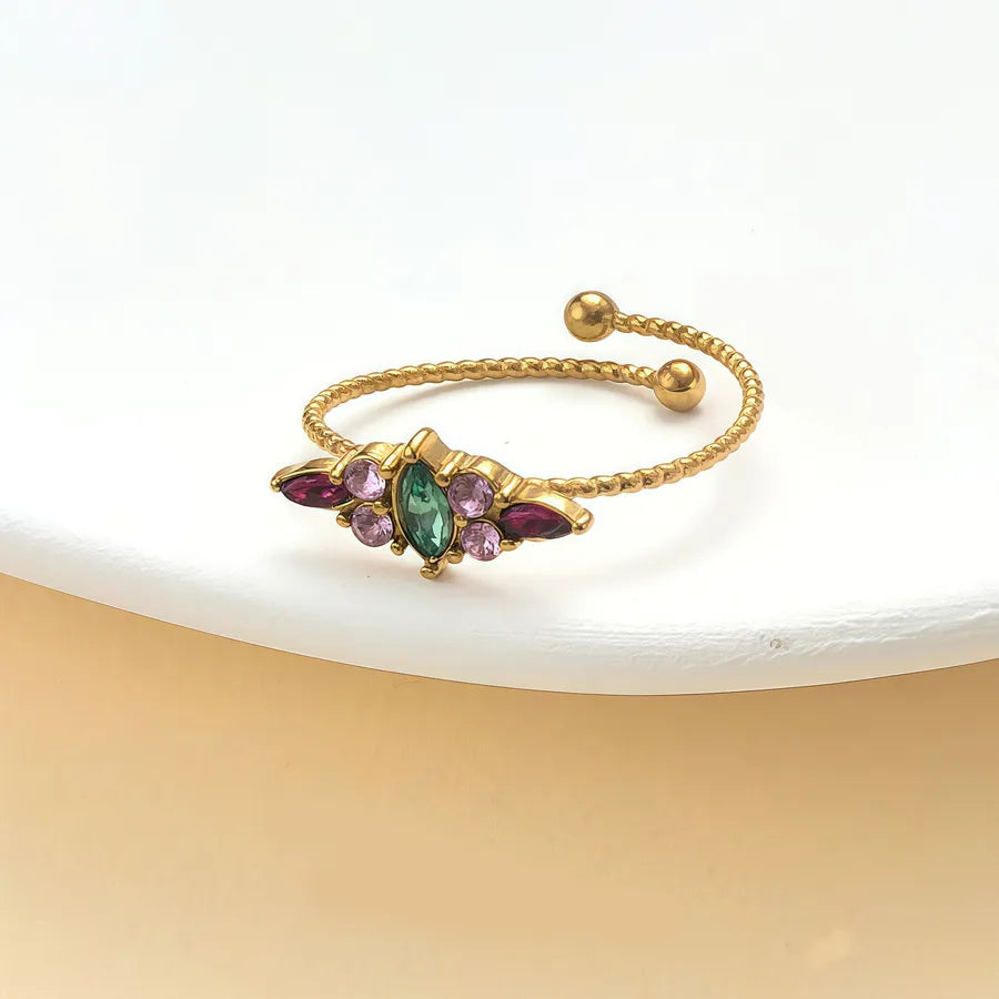 Elegant Rhinestone Knot Stainless Steel Ring JZ-25-09-025