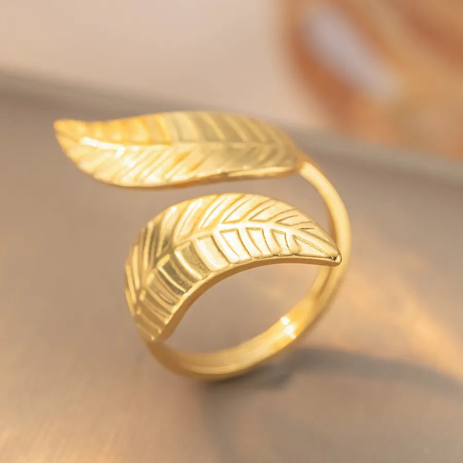 Retro Geometric Titanium Steel Ring K379 Gold Ring Adjustable