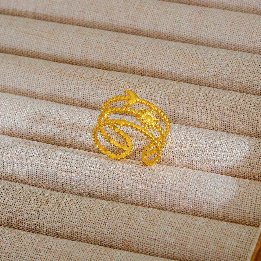 Adjustable 18K Gold Stainless Steel Ring 33