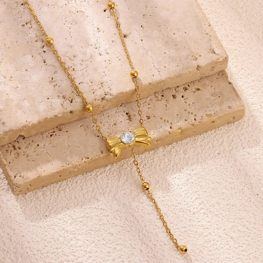 Elegant Butterfly Knot Y Necklace for Women