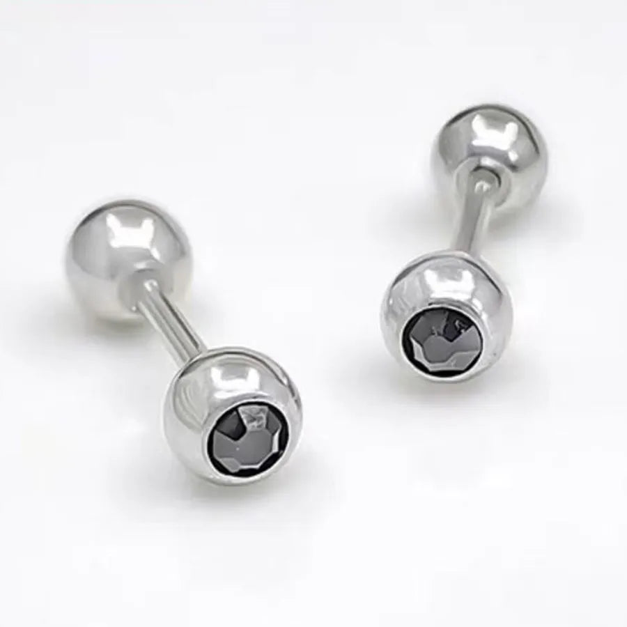 Minimalist Stainless Steel Zirconia Stud Earrings
