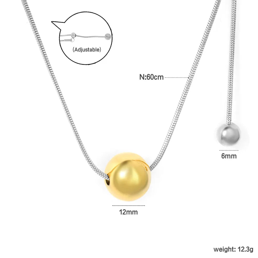 Gold Stainless Steel Geometric Pendant Necklace NE2F3201M