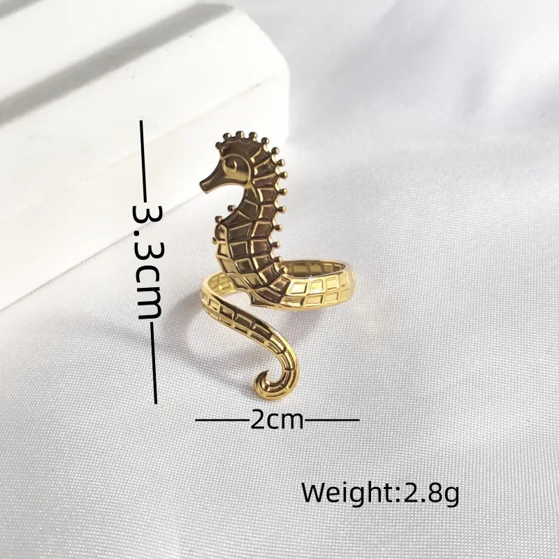 18K Gold Snake Open Ring – Stainless Steel