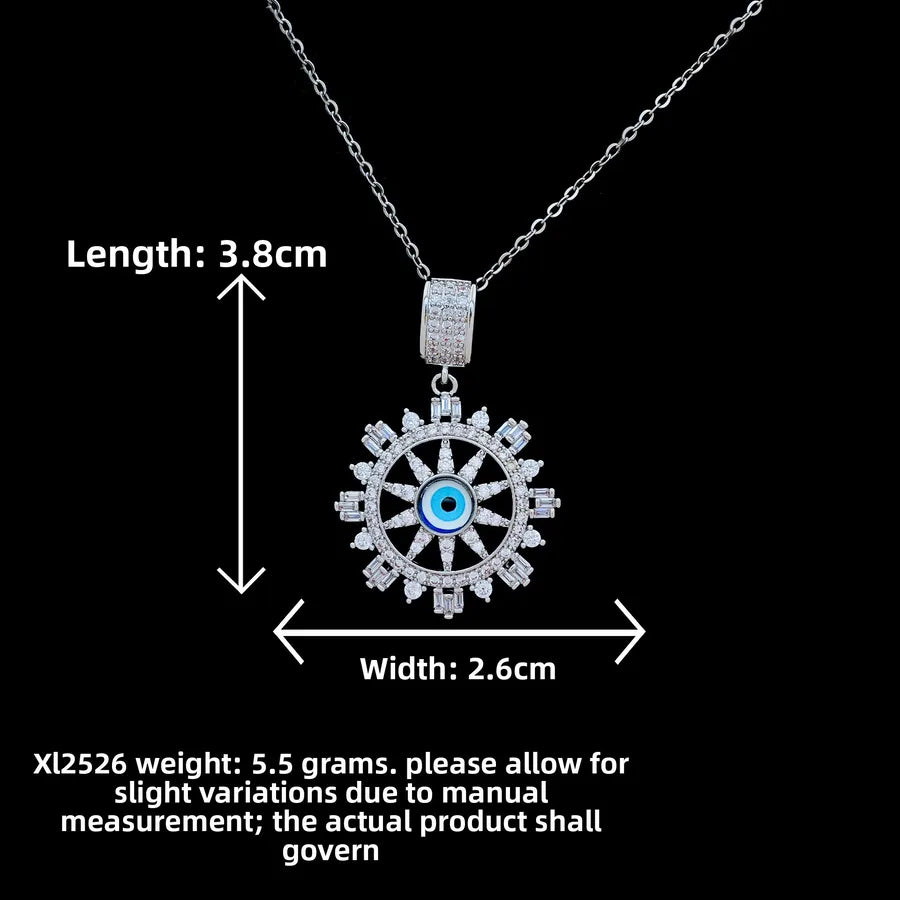 Butterfly & Whale Couple Pendant Necklace XL2526 Round Star Eye Necklace Silver