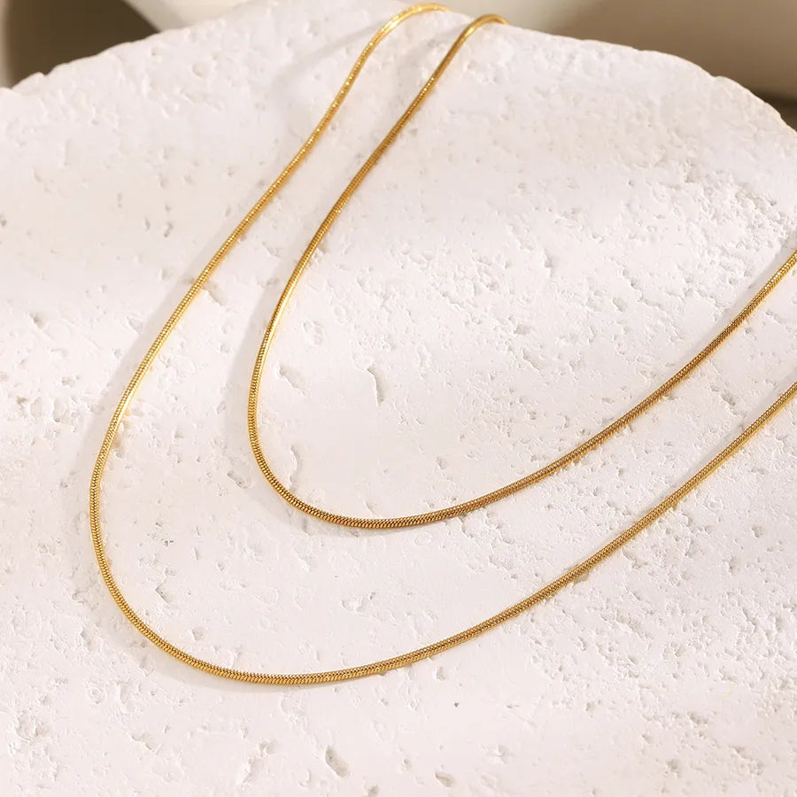 Double Layer 18K Gold Plated Geometric Necklace