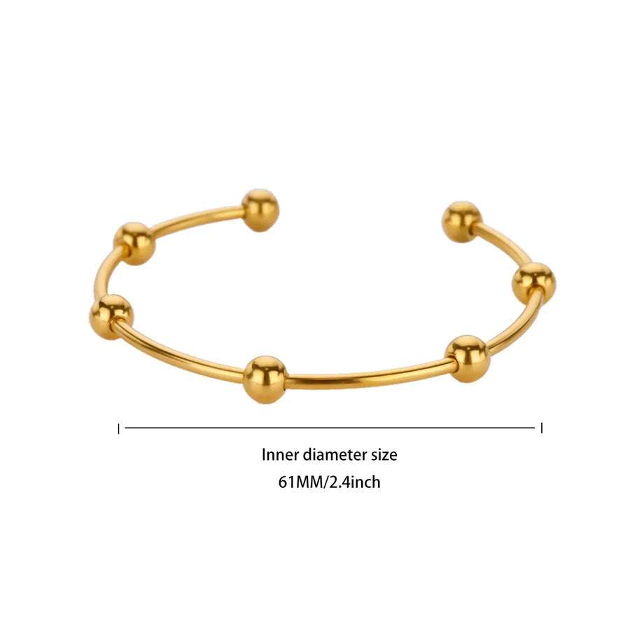 18K Gold Plated Stainless Steel Open Bangle 1