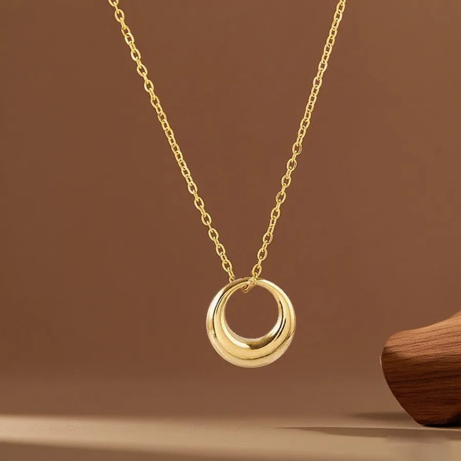 Gold Heart Shell Pendant Necklace X06119-ring-necklace- Gold