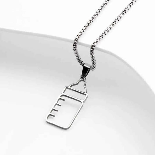 Cute Stainless Steel Milk Bottle Necklace