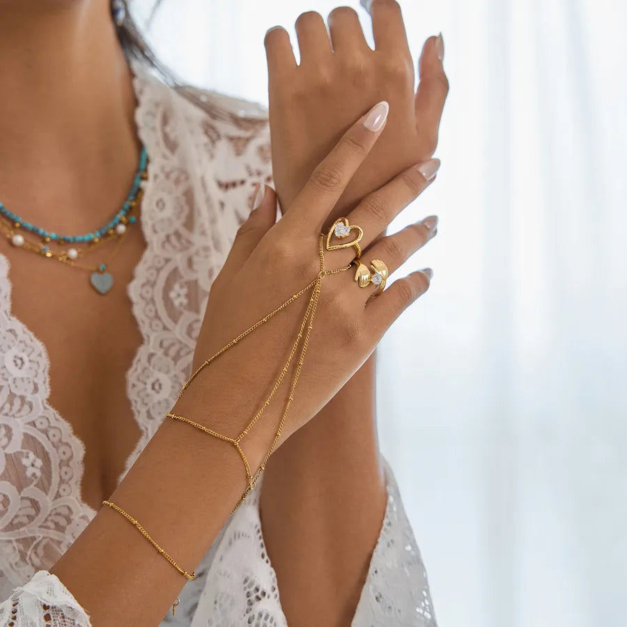 Double Layer Gold Plated Tassel Bracelet