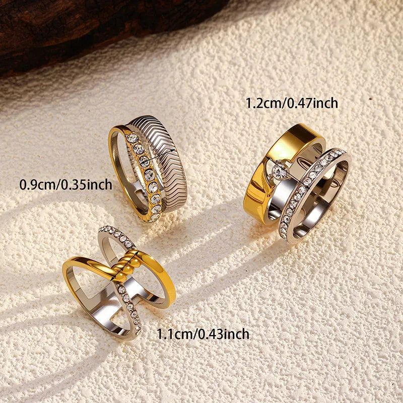 Gold Fishbone Stainless Steel Open Ring