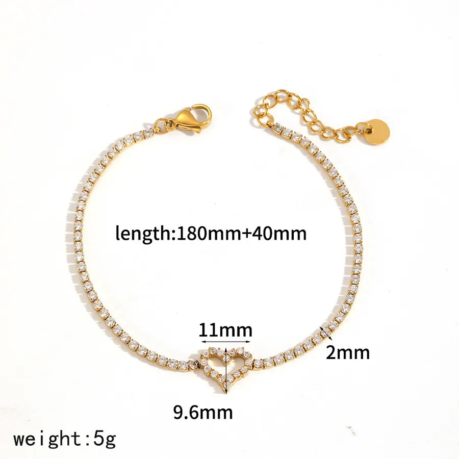Heart-Shaped Zirconia Tennis Bracelet for Women TB5153