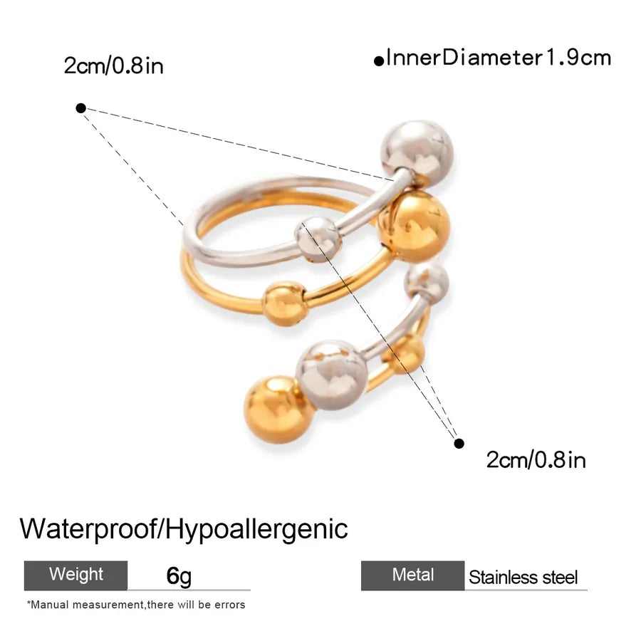 Stainless Steel Geometric Open Ring for Women 8# Ring-Gold-Silver